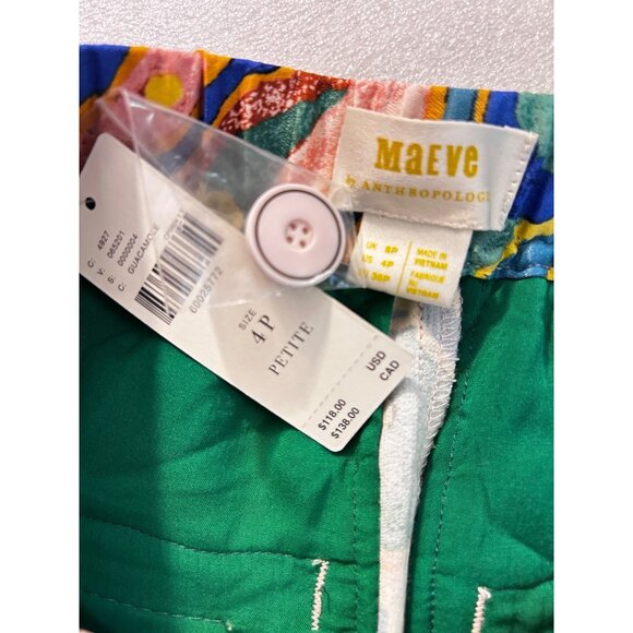 Maeve Anthropologie Rhiannon Satin Cropped Flare Pants Wide Leg 4P - Picture 3 of 7